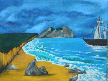 Картина под названием "Прибрежья" - Люциана, Подлинное произведение искусства, Аксессуары