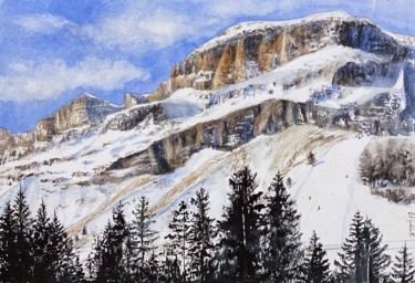 Картина под названием "Italian Dolomites" - Kseniia Tikhomirova, Подлинное произведение искусства, Акварель