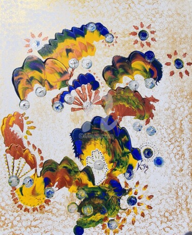 Pintura intitulada "Émergence de vie pa…" por K.Ty, Obras de arte originais, Acrílico