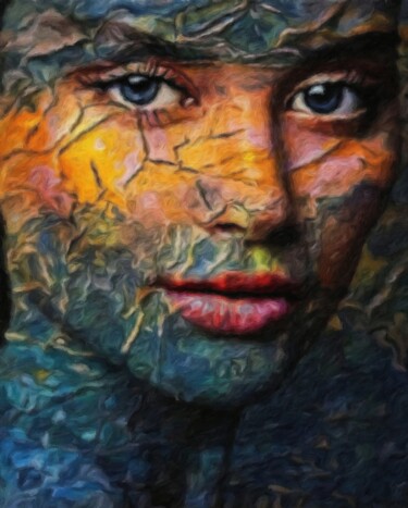 Painting titled "Secret smile" by Kubelskyi Ruslan, Original Artwork, Acrylic