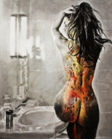 Painting titled "wash up?" by Kubelskyi Ruslan, Original Artwork, Acrylic