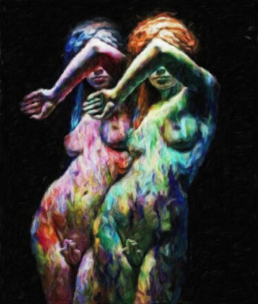 Картина под названием "Sisters" - Kubelskyi Ruslan, Подлинное произведение искусства, Акрил