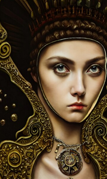 Pittura intitolato "Portrait "majesty"" da Kubelskyi Ruslan, Opera d'arte originale, Acrilico