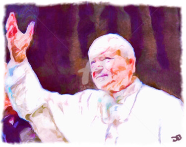 Painting titled "Pope John Paul II.…" by D.Arts, Original Artwork, Acrylic
