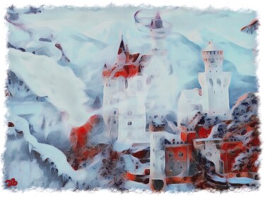 Malerei mit dem Titel "Neuschwanstein" von D.Arts, Original-Kunstwerk, Acryl