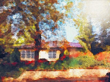 Malerei mit dem Titel "The Villa" von D.Arts, Original-Kunstwerk, Acryl