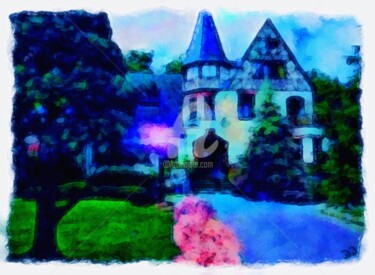 Painting titled "The Manor in the Wo…" by D.Arts, Original Artwork, Acrylic