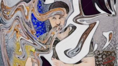 Digitale Kunst mit dem Titel "David and the snake" von D.Arts, Original-Kunstwerk, Digitale Malerei