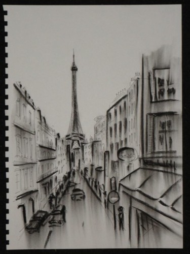 Dessin intitulée "Paris, en marchant…" par Sergey Kuimov, Œuvre d'art originale, Autre