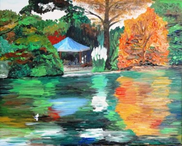 Painting titled "Parc Montsouris" by Sergey Kuimov, Original Artwork, Oil