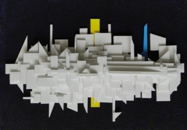 Peinture intitulée "Space City" par Sergey Kuimov, Œuvre d'art originale, Huile