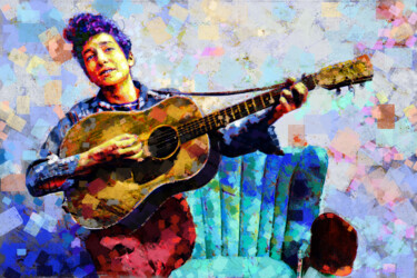 Arts numériques intitulée "Bob Dylan" par Denis Kujundzic, Œuvre d'art originale, Peinture numérique