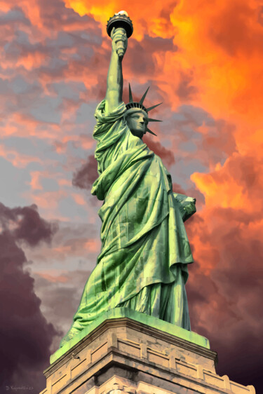 Arts numériques intitulée "Liberty Enlightenin…" par Denis Kujundzic, Œuvre d'art originale, Peinture numérique