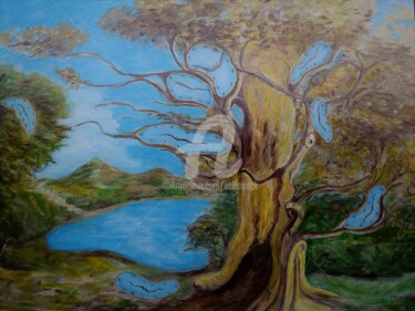 Painting titled "montres...mon arbre…" by Kulhaneck, Original Artwork