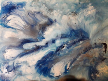 Painting titled "LA VAGUE" by Kulhaneck, Original Artwork, Resin