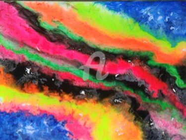 Painting titled "FLUO" by Kulhaneck, Original Artwork, Lacquer