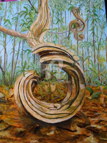 Ζωγραφική με τίτλο "Forêt Enchantée" από Kulhaneck, Αυθεντικά έργα τέχνης, Άλλος