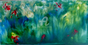Peinture intitulée "dans les herbes" par Kulhaneck, Œuvre d'art originale, Autre