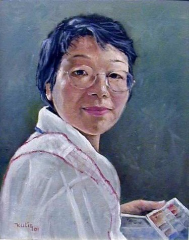 Pintura intitulada "Sra. Kioko K." por Josef  G. V. Kulig, Obras de arte originais