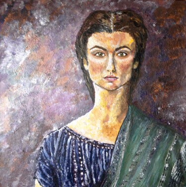 Картина под названием "Женщина-философ" - Nadya Kulikova, Подлинное произведение искусства, Акрил