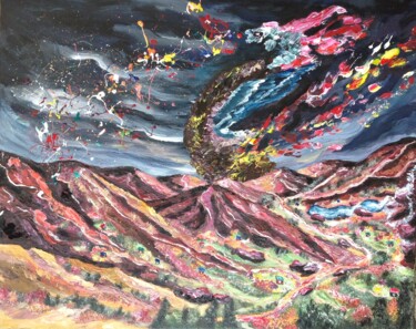 Картина под названием "Проснувшийся дракон" - Nadya Kulikova, Подлинное произведение искусства, Акрил