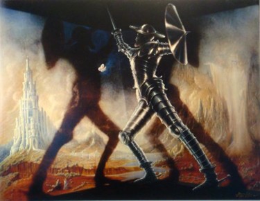 Painting titled "Don Quijote © Anger…" by Angerer Der Ältere, Original Artwork, Acrylic