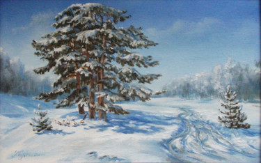 Malerei mit dem Titel "Мороз и солнце" von Nikolai Kulygin, Original-Kunstwerk, Öl