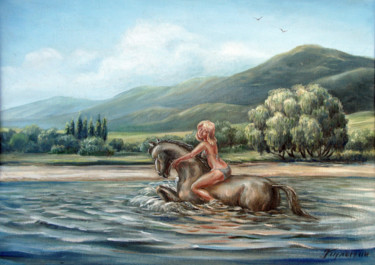 Painting titled "Ощущение счастья" by Nikolai Kulygin, Original Artwork, Oil