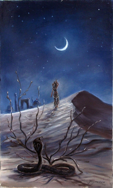 Painting titled "Видения пустыни" by Nikolai Kulygin, Original Artwork, Oil