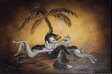 Ζωγραφική με τίτλο "Курортный мачо" από Николай Кулыгин, Αυθεντικά έργα τέχνης, Λάδι