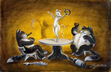 Картина под названием "Разгулялись" - Николай Кулыгин, Подлинное произведение искусства, Масло
