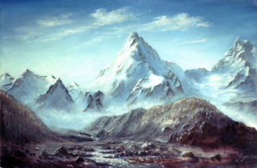 Painting titled "Вершина" by Nikolai Kulygin, Original Artwork, Oil