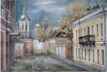Painting titled "Проблеск осеннего с…" by Nikolai Kulygin, Original Artwork, Oil
