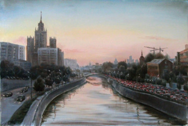 Картина под названием "Две реки" - Николай Кулыгин, Подлинное произведение искусства, Масло