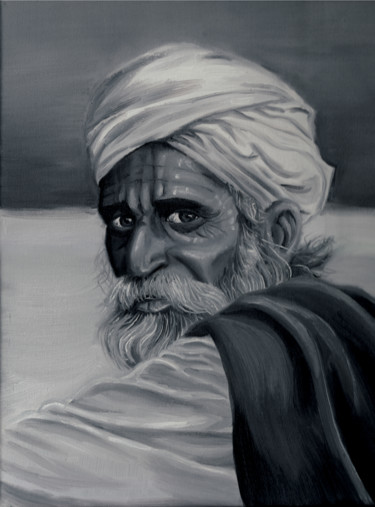 Painting titled "Wise" by Wilfried Bento, Original Artwork, Oil