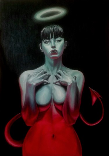 Картина под названием "Feel The Burn" - Wilfried Bento, Подлинное произведение искусства, Масло
