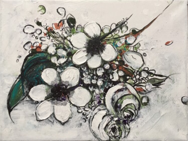 Peinture intitulée "A Study of Flowers…" par Kumi Muttu, Œuvre d'art originale, Acrylique