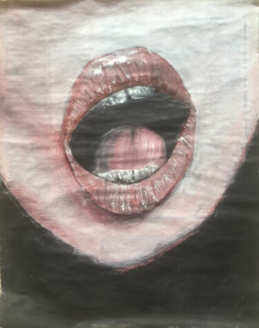 Painting titled "Lips Study II" by Kumi Muttu, Original Artwork, Acrylic
