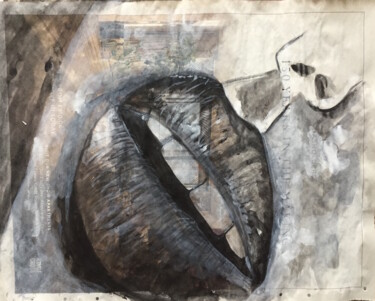 Peinture intitulée "Lips Study IV" par Kumi Muttu, Œuvre d'art originale, Acrylique