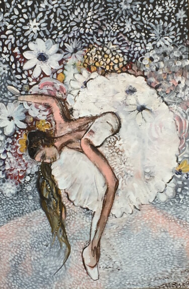 Peinture intitulée "Ballet Series III" par Kumi Muttu, Œuvre d'art originale, Acrylique