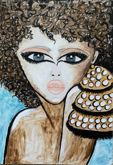 Painting titled "Roxy" by Kumi Muttu, Original Artwork, Acrylic