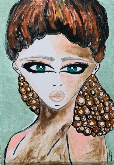 Malerei mit dem Titel "Megan" von Kumi Muttu, Original-Kunstwerk, Acryl