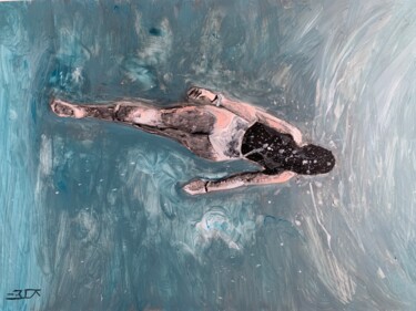 Pittura intitolato "Swimmer I" da Kumi Muttu, Opera d'arte originale, Acrilico