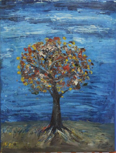 Painting titled "Tree of Life" by Kunal Nandi, Original Artwork, Oil
