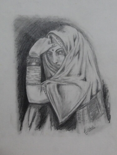 Desenho intitulada "Be Patient" por Kunal Nandi, Obras de arte originais, Lápis