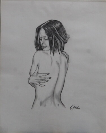 Dessin intitulée "The Back" par Kunal Nandi, Œuvre d'art originale, Crayon