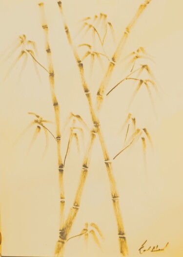 Peinture intitulée "Bamboo" par Kunal Nandi, Œuvre d'art originale, Huile