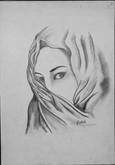 Drawing titled "eyes" by Kunal Nandi, Original Artwork, Graphite