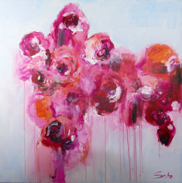 Картина под названием "let love bloom" - Merita Seitz, Подлинное произведение искусства, Акрил Установлен на Деревянная рама…