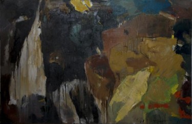 Painting titled "Abstraction 2" by Gagik Kurginyan, Original Artwork, Oil
